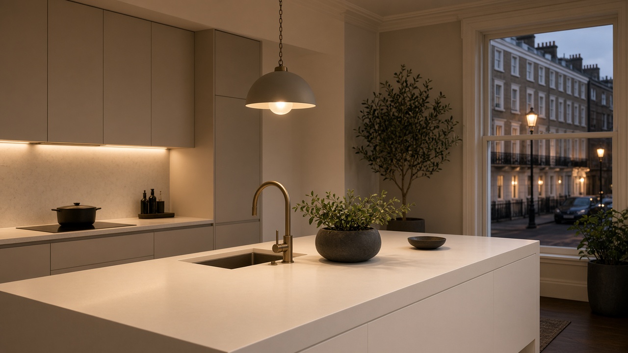 Townhouse stairs versus Hammersmith kitchens