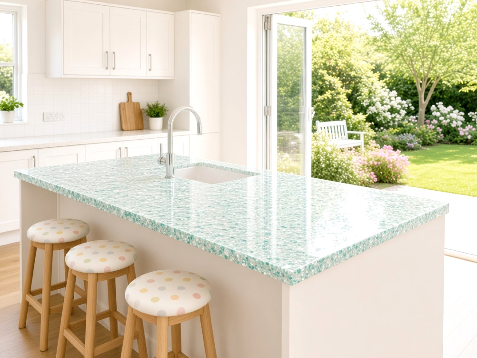 Recycled Glass kitchen worktops Recycled Glass kitchen worktops kitchen scene 1